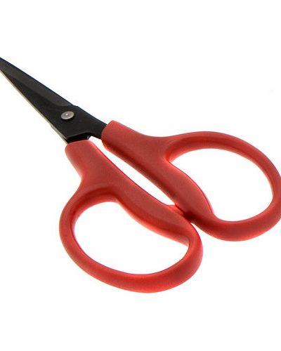 TIJERAS HH CUERO MANGO ROJO