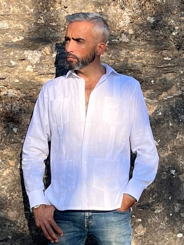 Camisa Guayabera Adulto - Blanco