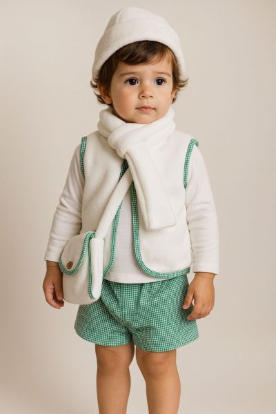 Traje de pastor infantil “Vichy verde”