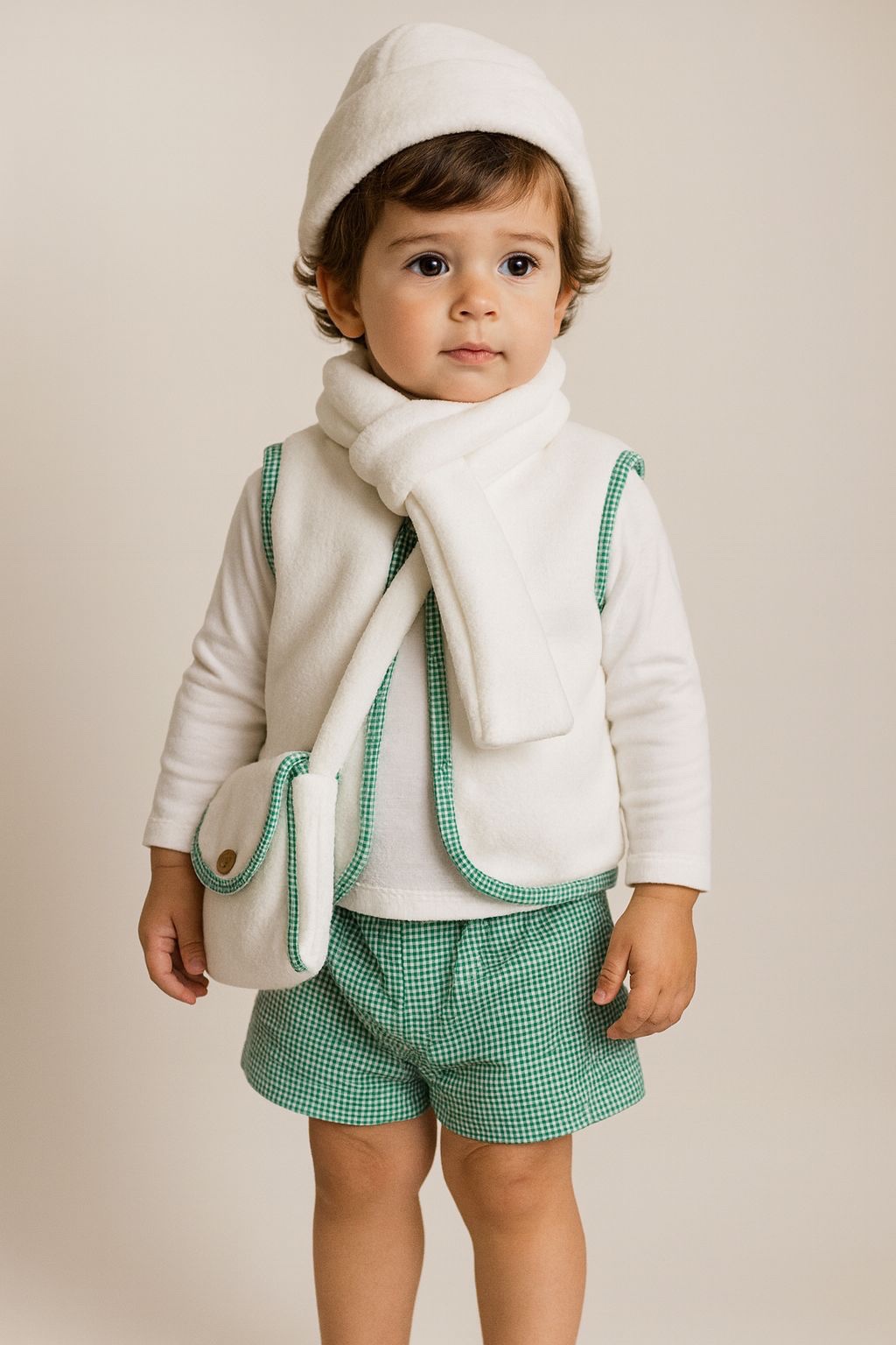 Traje de pastor infantil “Vichy verde”