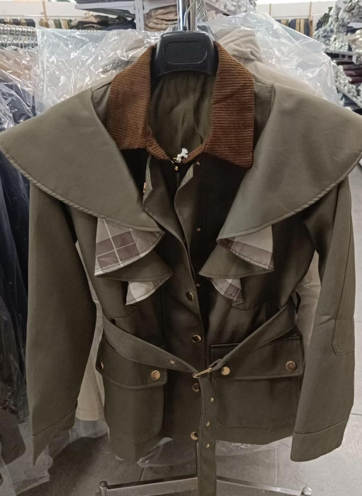 Chaqueta cuello pana - verde